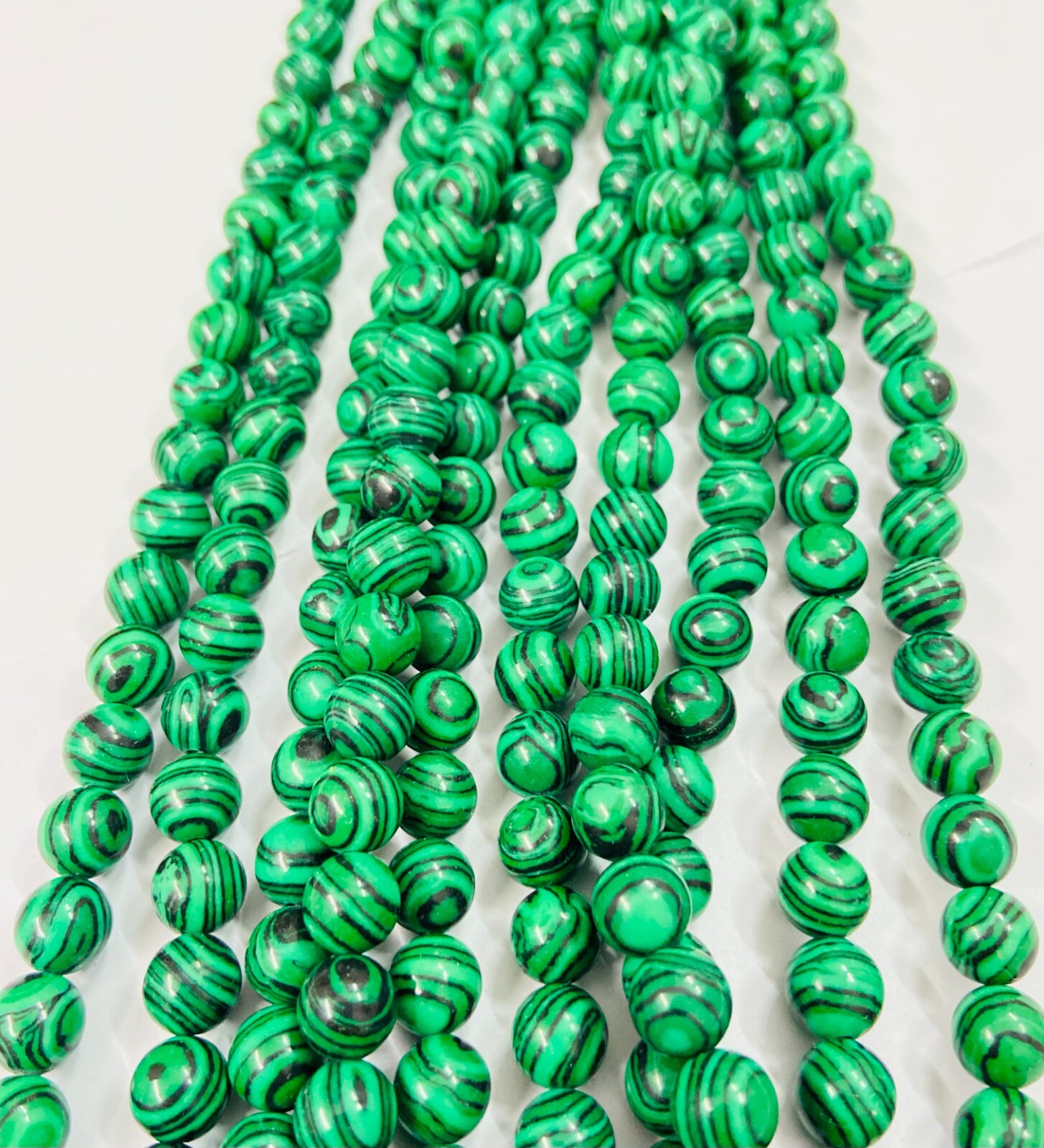 Malachite Beads 15” Strand – Smooth Round Healing Gemstones For Jewelry Making