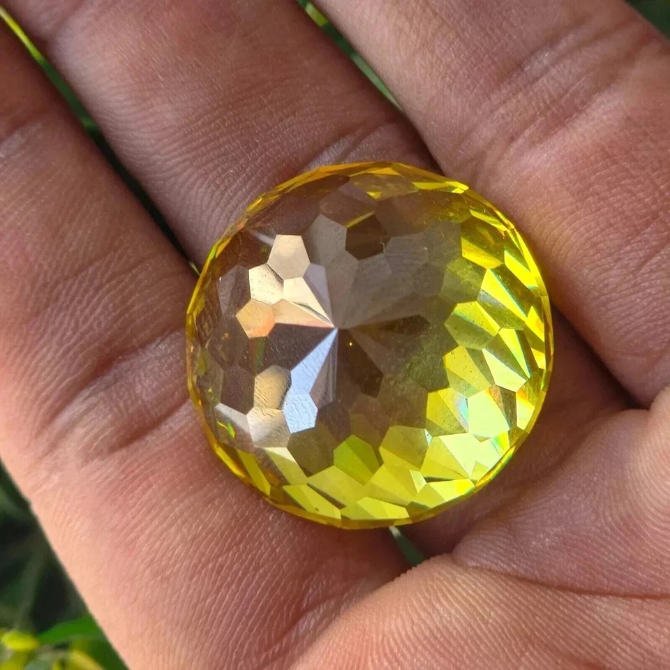 60 Ct Natural Yellow Zircon Round Cut Loose Certified Premium Quality Gemstone