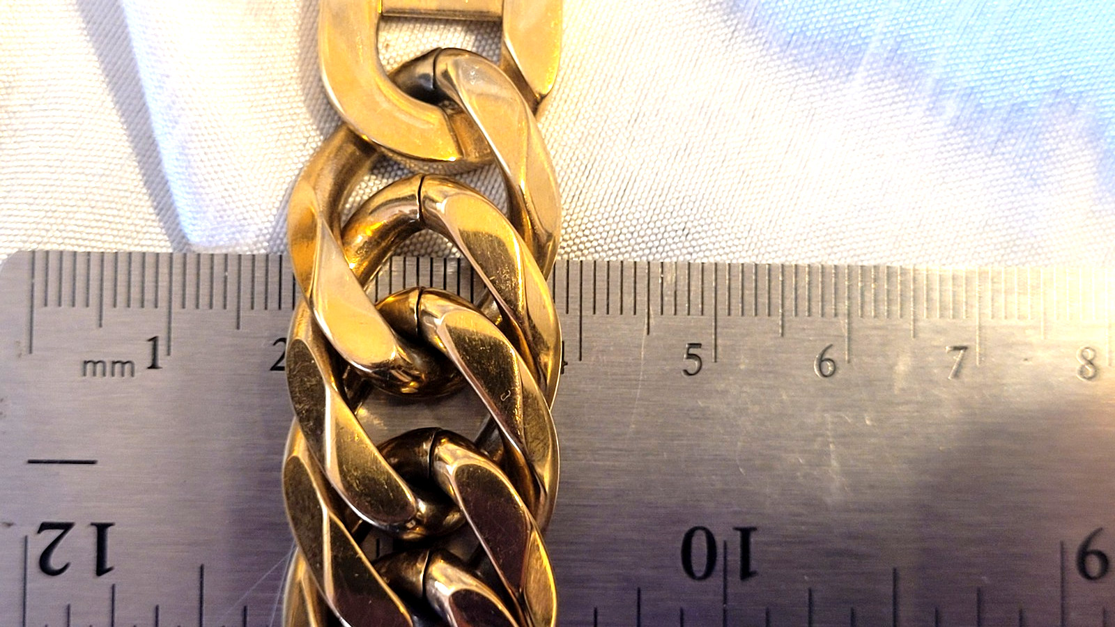 24K 30″ 20mm Cuban Chain Heavy Weight Steel 400 Grams Yellow Gold Thick Plate