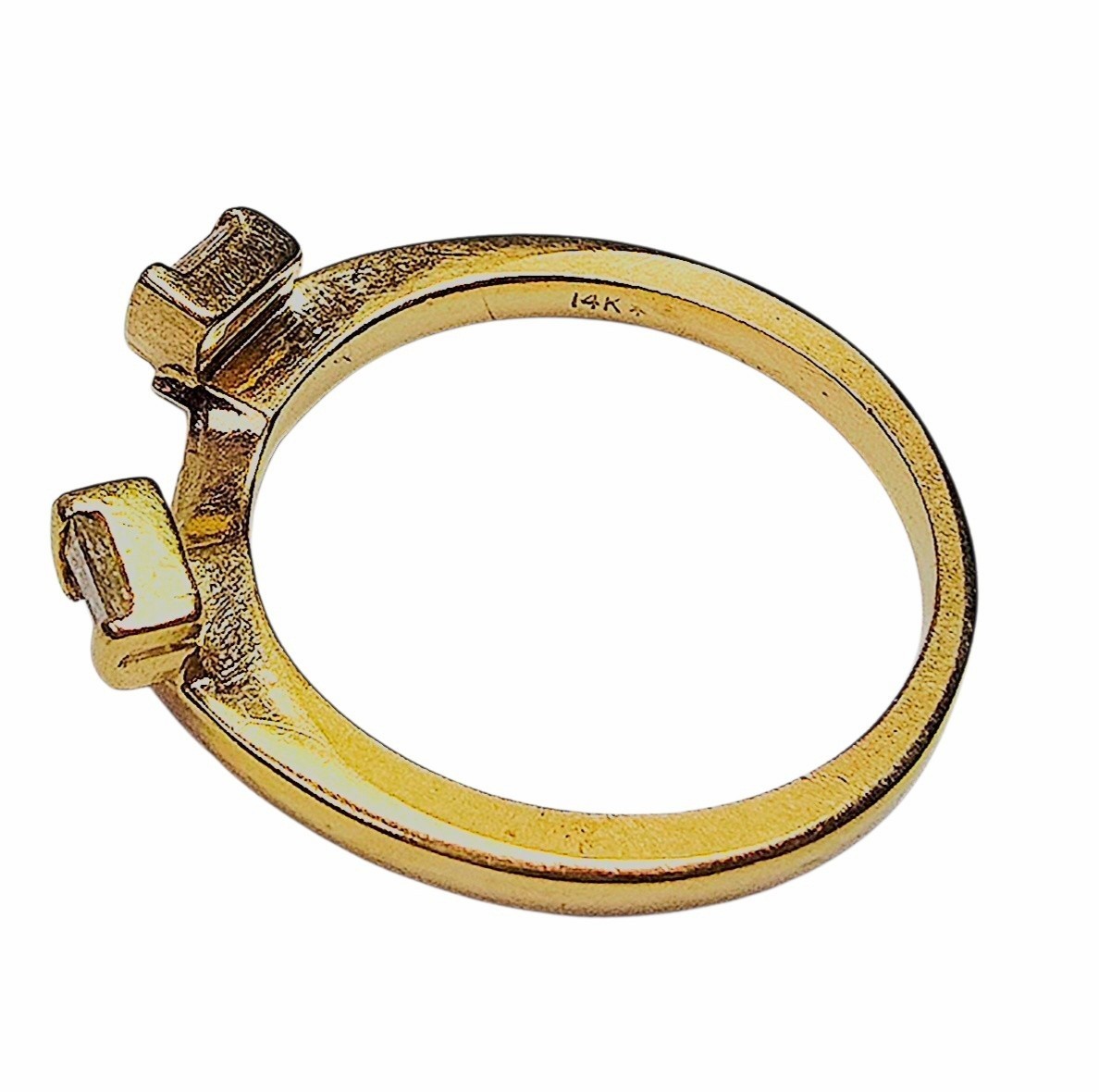 14K Gold Diamond Baguette Enhancer Size 5.5 Ring 2.6 Grams