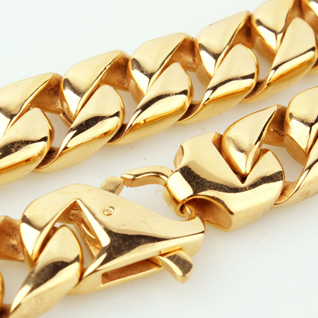 High Polished Mens Chain 316L Stainless Steel Curb Link Necklace Christmas Gift