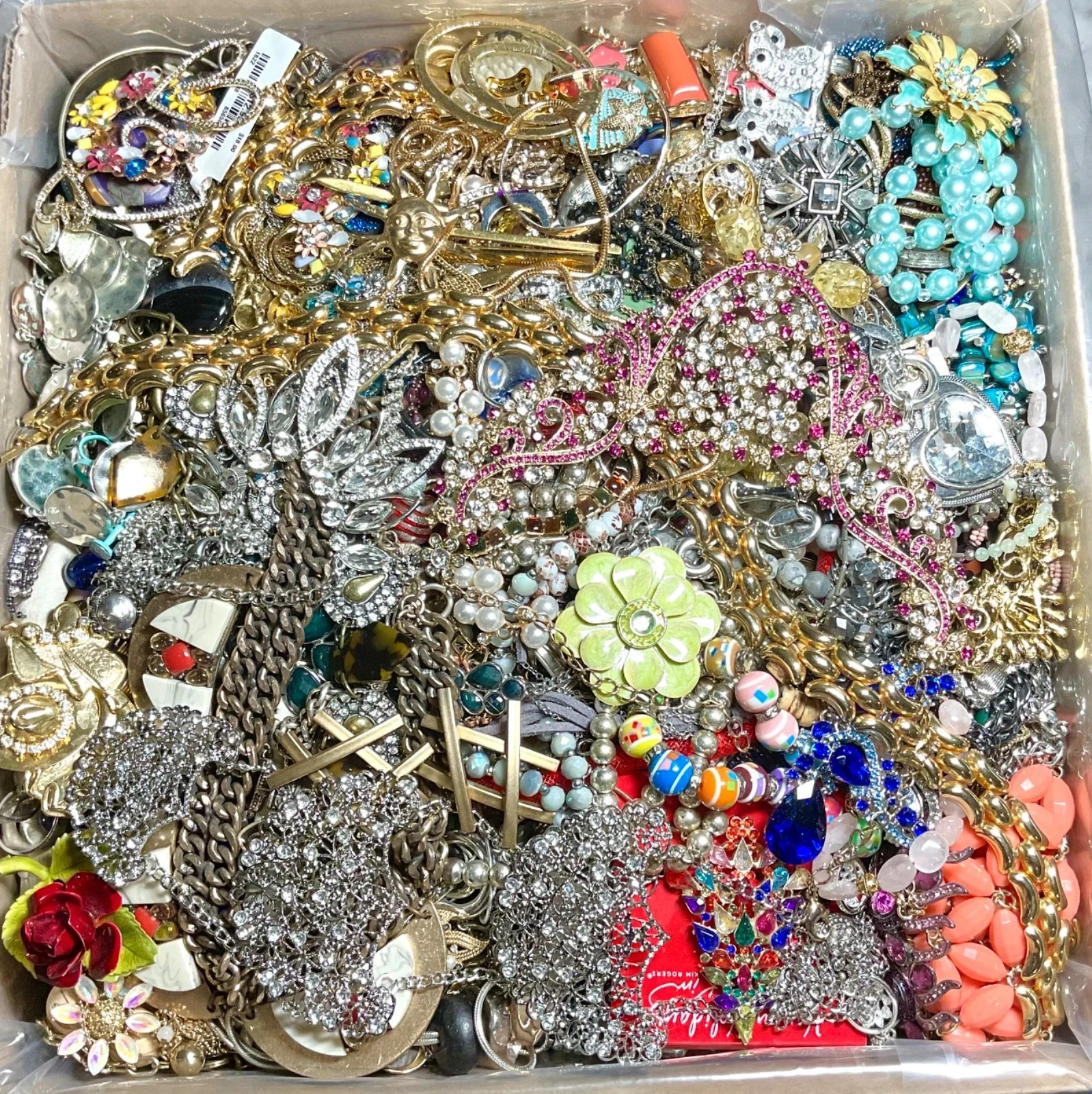 HUGE 20 Pounds Untested Jewelry Lot Vintage Mod Junk Craft & Good Resell Mix In