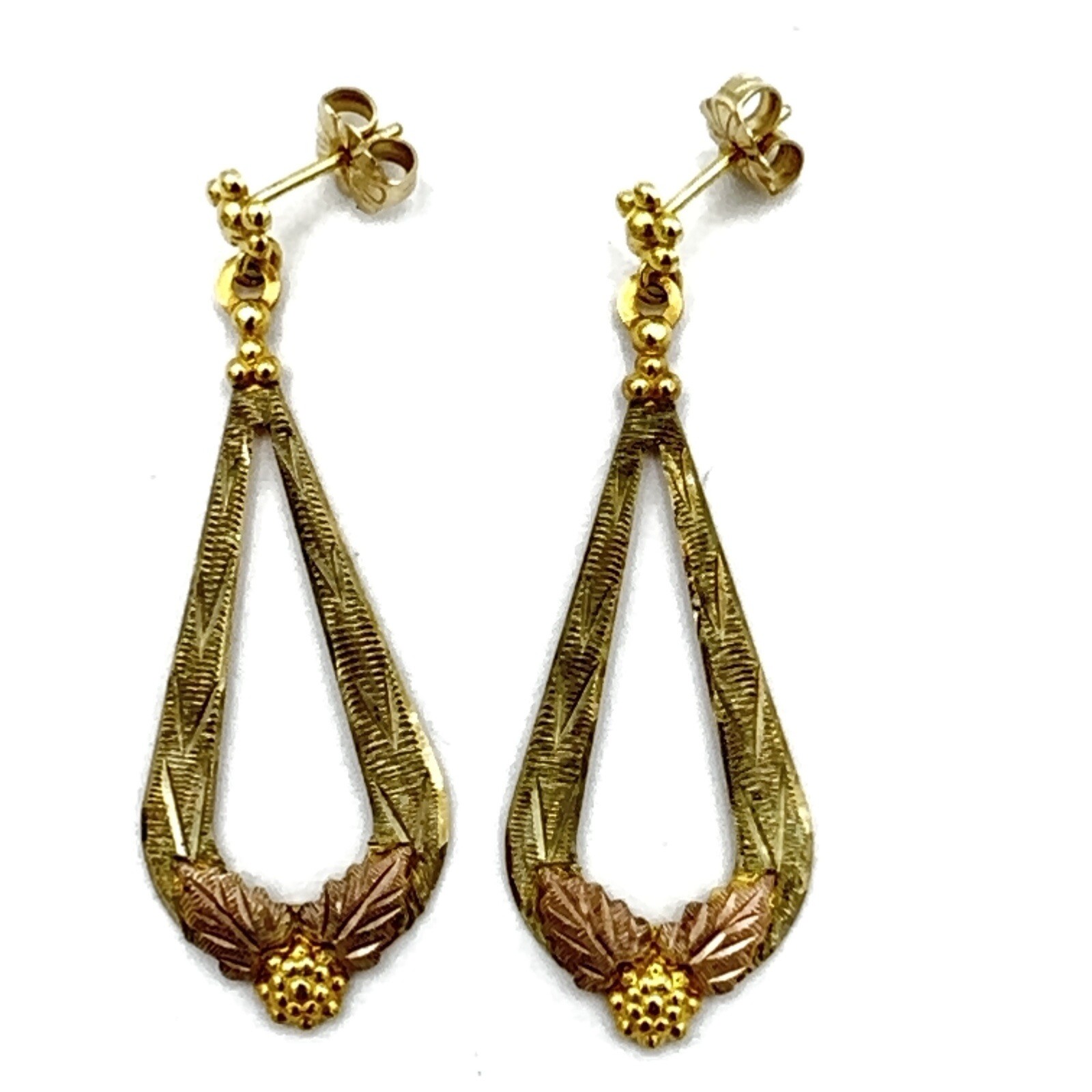10K Black Hills Gold earrings – $723 Landstrom’s textured open teardrop dangle