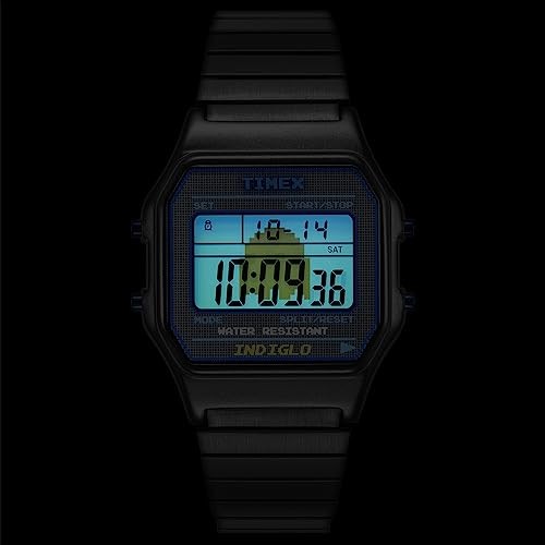 TIMEX PAC-MAN Digital Watch TW2V94200 34mm Classic Square Black Metal Y864771