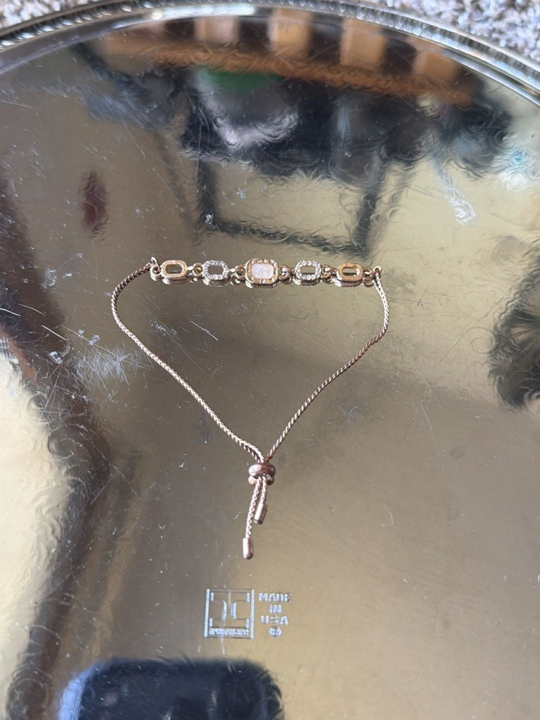 Rose Gold Tone Adjustable Link + vintage brass bangle values~80$