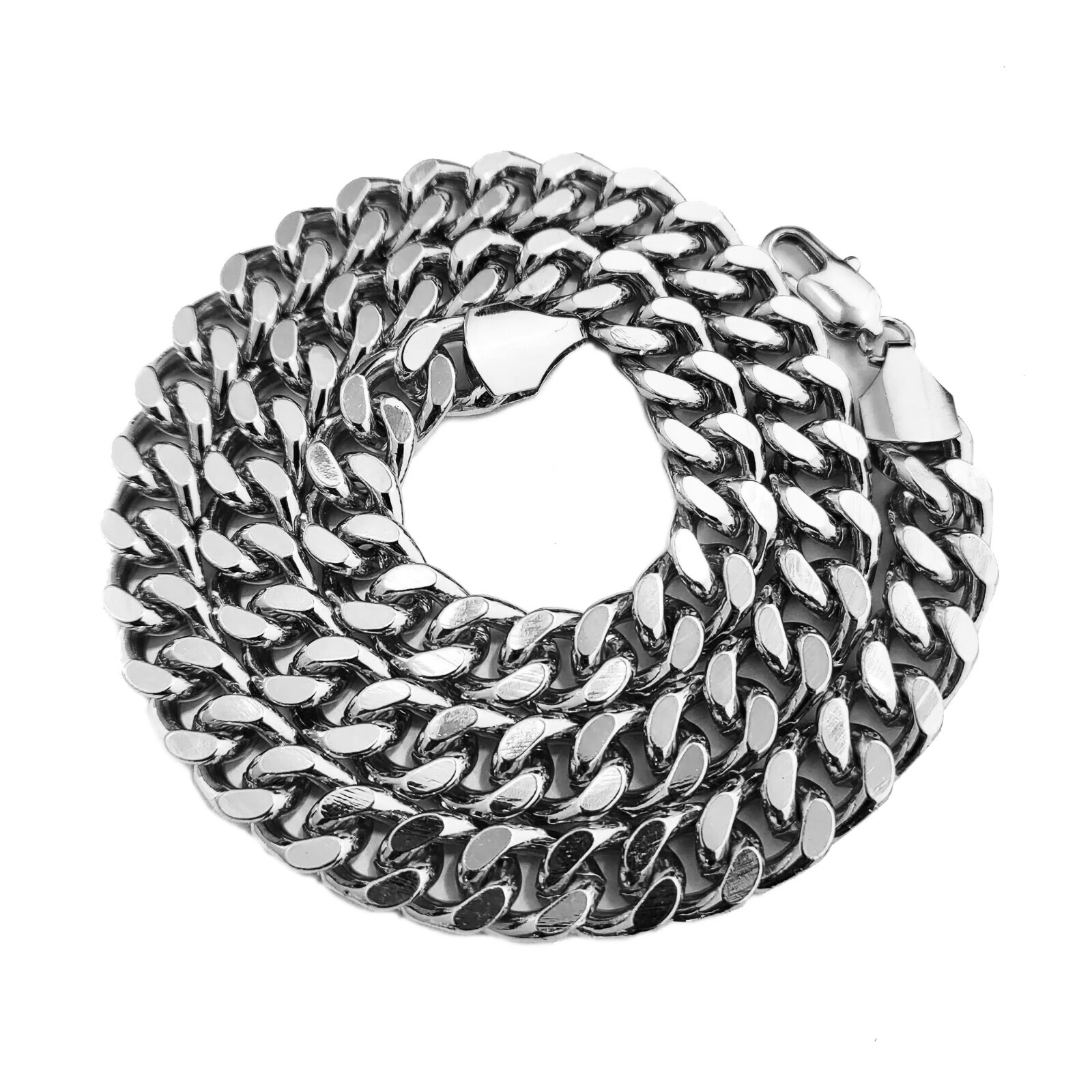 Silver Plated Medusa Head 3 Medallion Cuban Link Chain Necklace & 10mm 30″ Chain