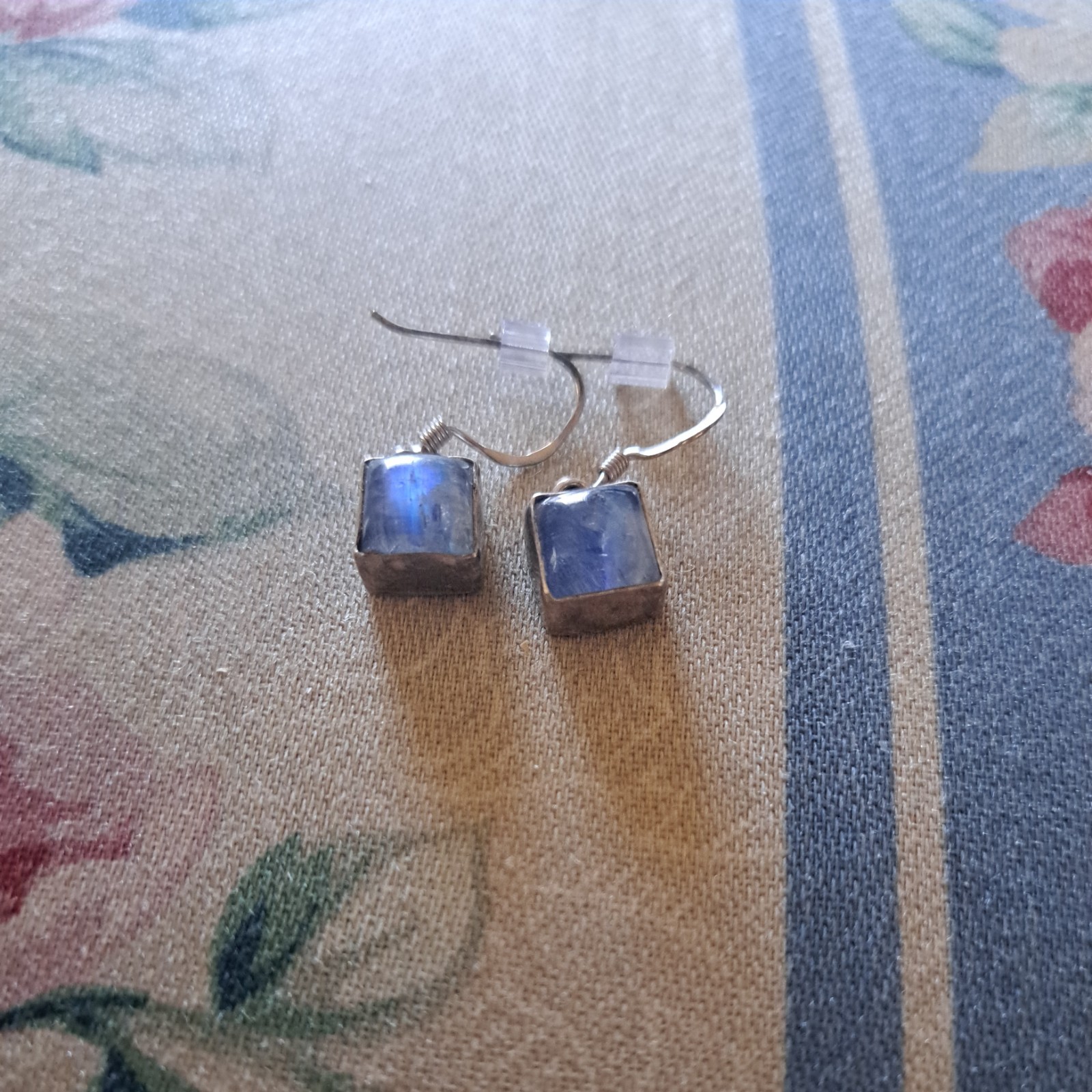 Labradorite 925 Sterl Silver Dangle Earrings Square w Soft Corners you get exact