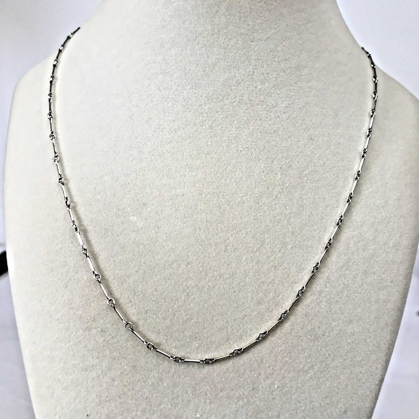 vintage sterling silver bar link necklace 18.5″ 3.43grams (Z18)