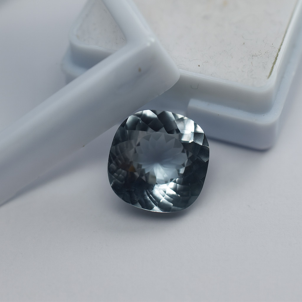 9.2 Ct Natural Blue Aquamarine Square Cushion Cut Certified Loose Gemstone
