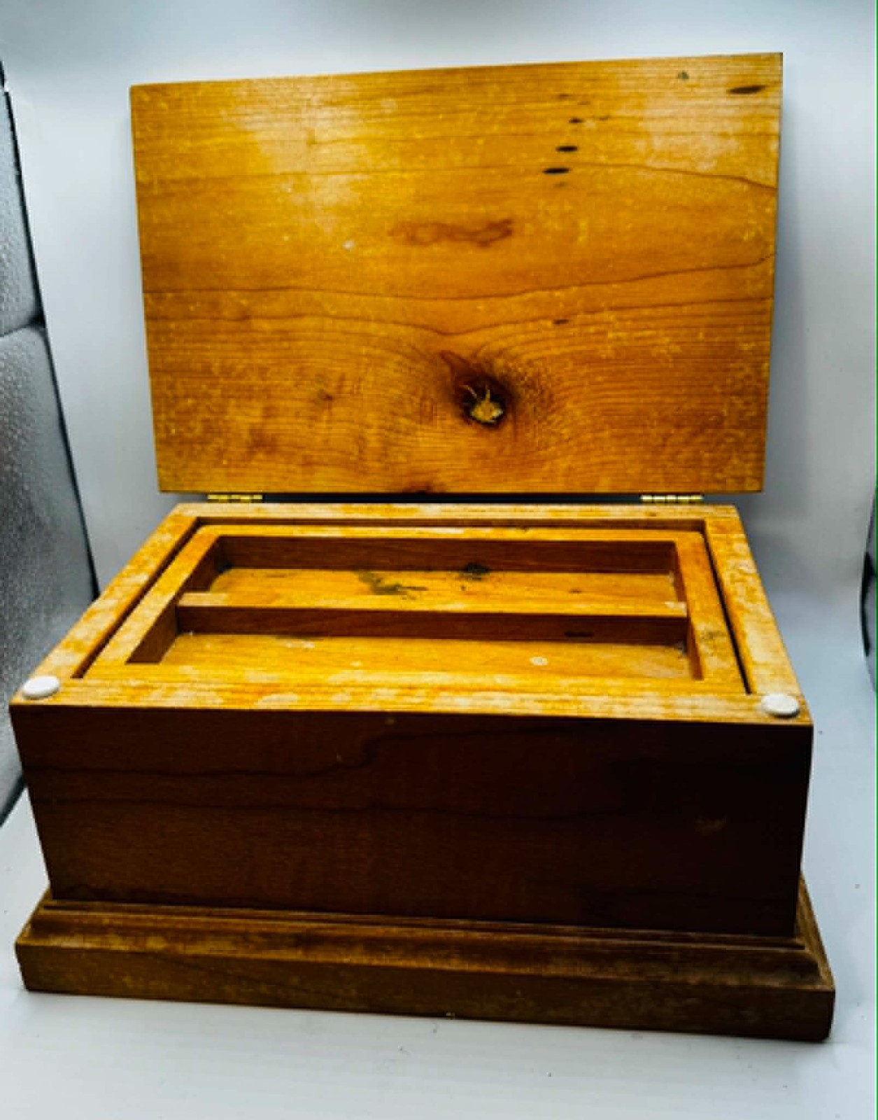 Large Wooden Jewelry Box organizer Authentic Beautiful Condition