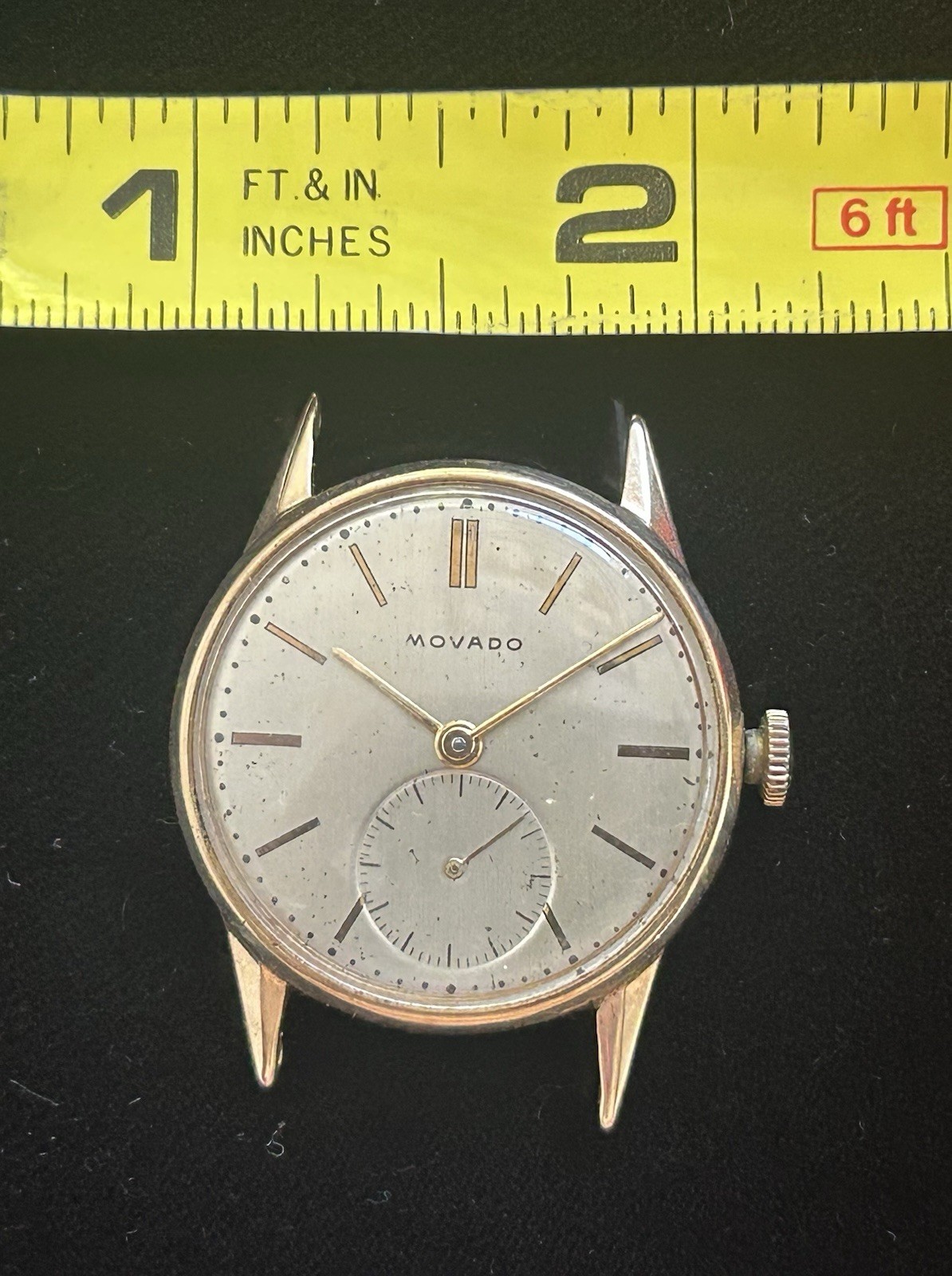 28mm Unisex 14k Yellow Gold Vintage Movado Watch Runs
