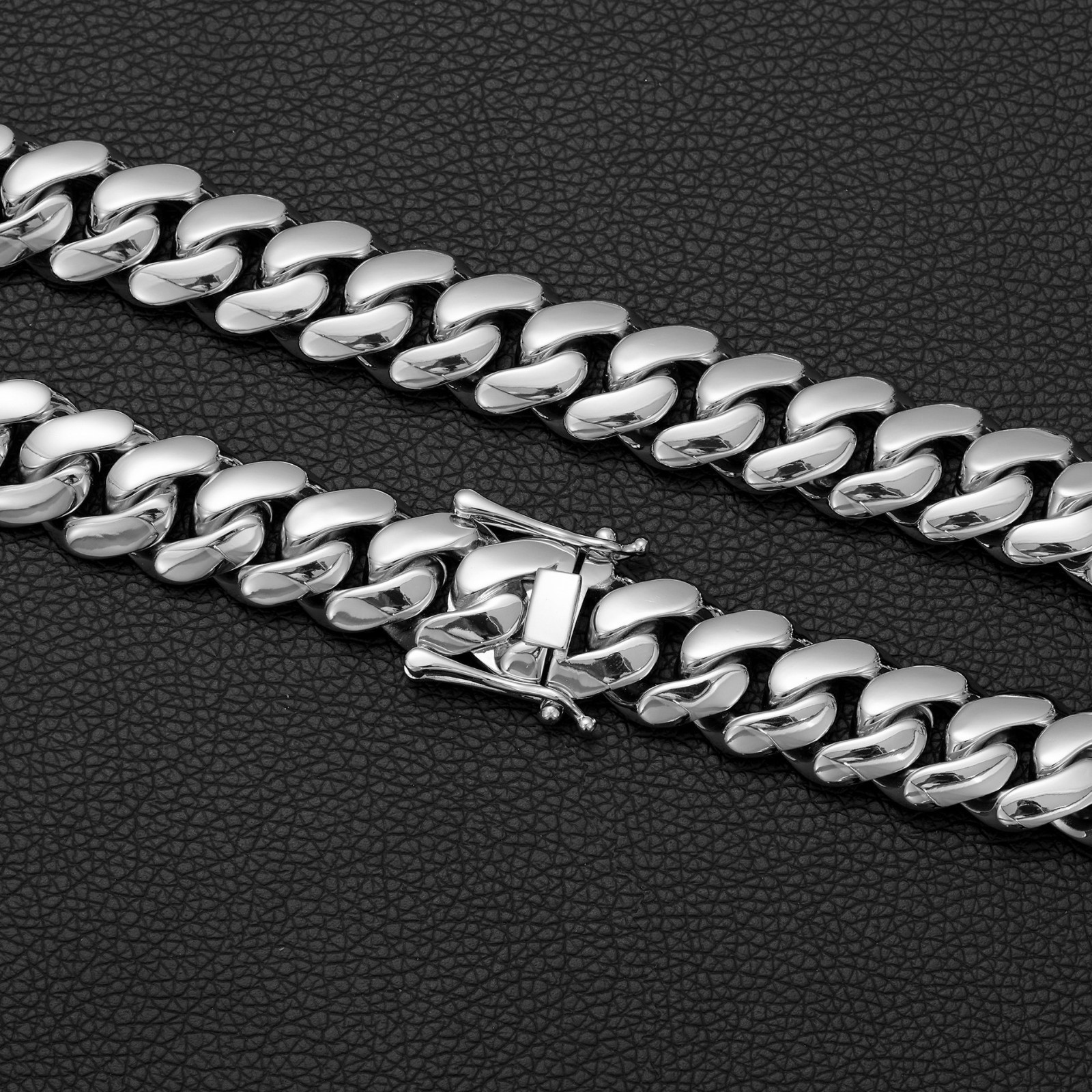 Stainless Steel Miami Hip Hop Cuban Chain Necklace Bracelet 10-22MM