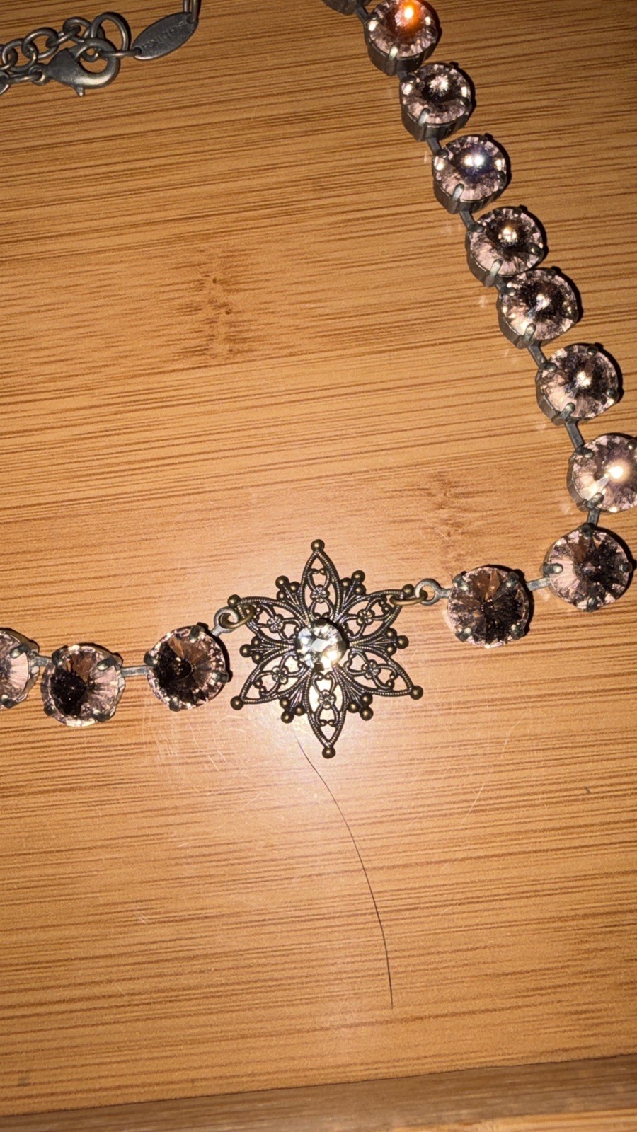 Sabika Blush Pink Crystal Statement Choker Necklace Gunmetal