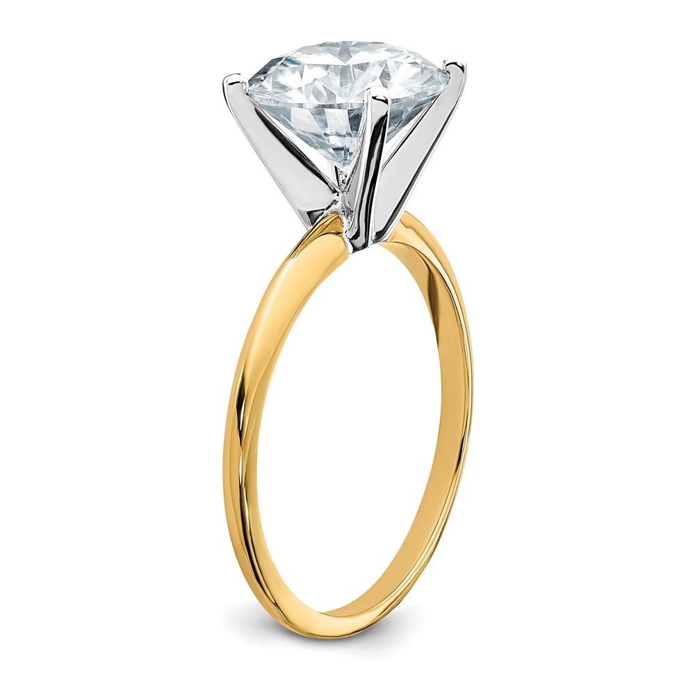 14k Yellow Gold 3ct. Round Cut Moissanite Solitaire Engagement Ring Size 7