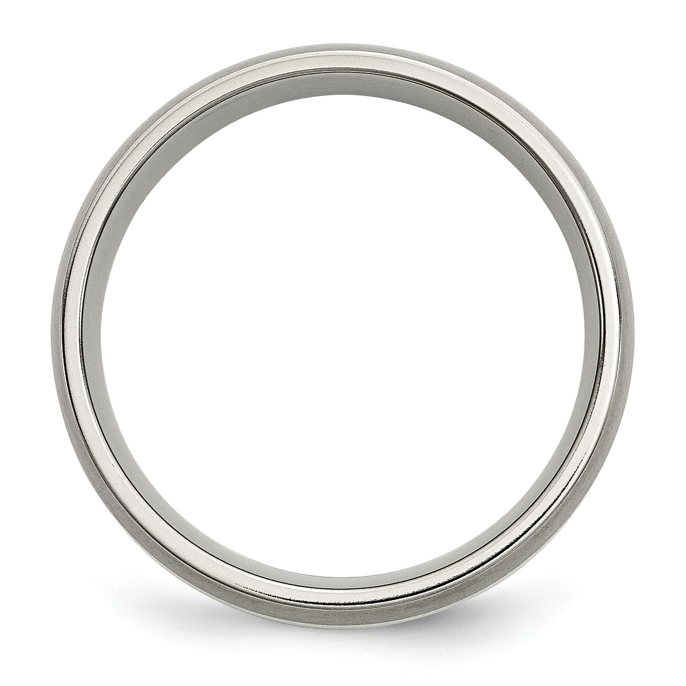 Chisel Titanium Brushed with Silver Inlay 6mm Band TB210