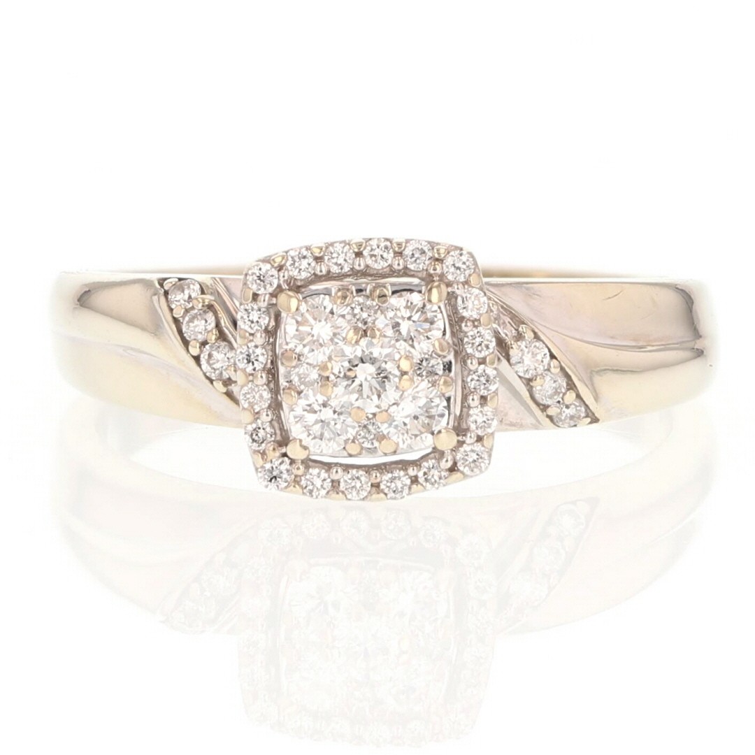 .31ctw Diamond Cushion Cluster Halo Engagement Ring 14k White Gold Size 7.75