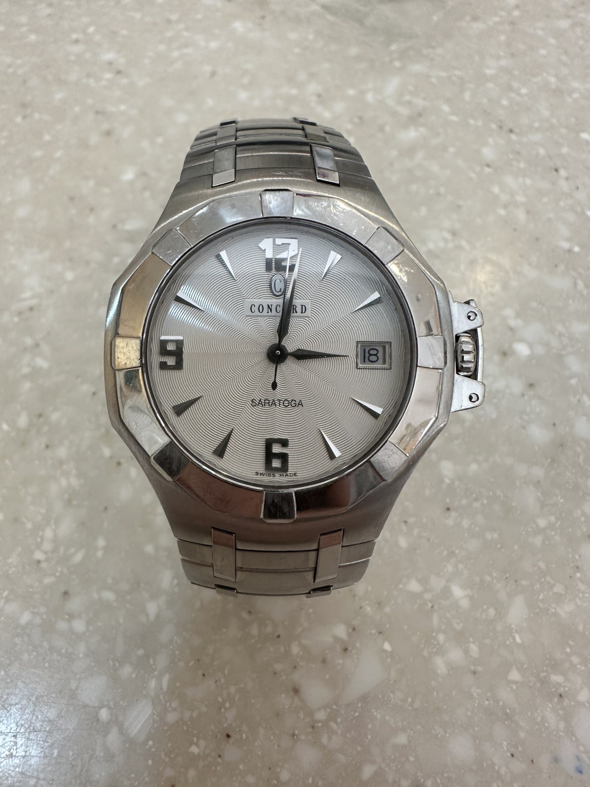 Concord Saratoga Silver Dial Stainless Steel Mens Watch 37mm 14.C2.1894
