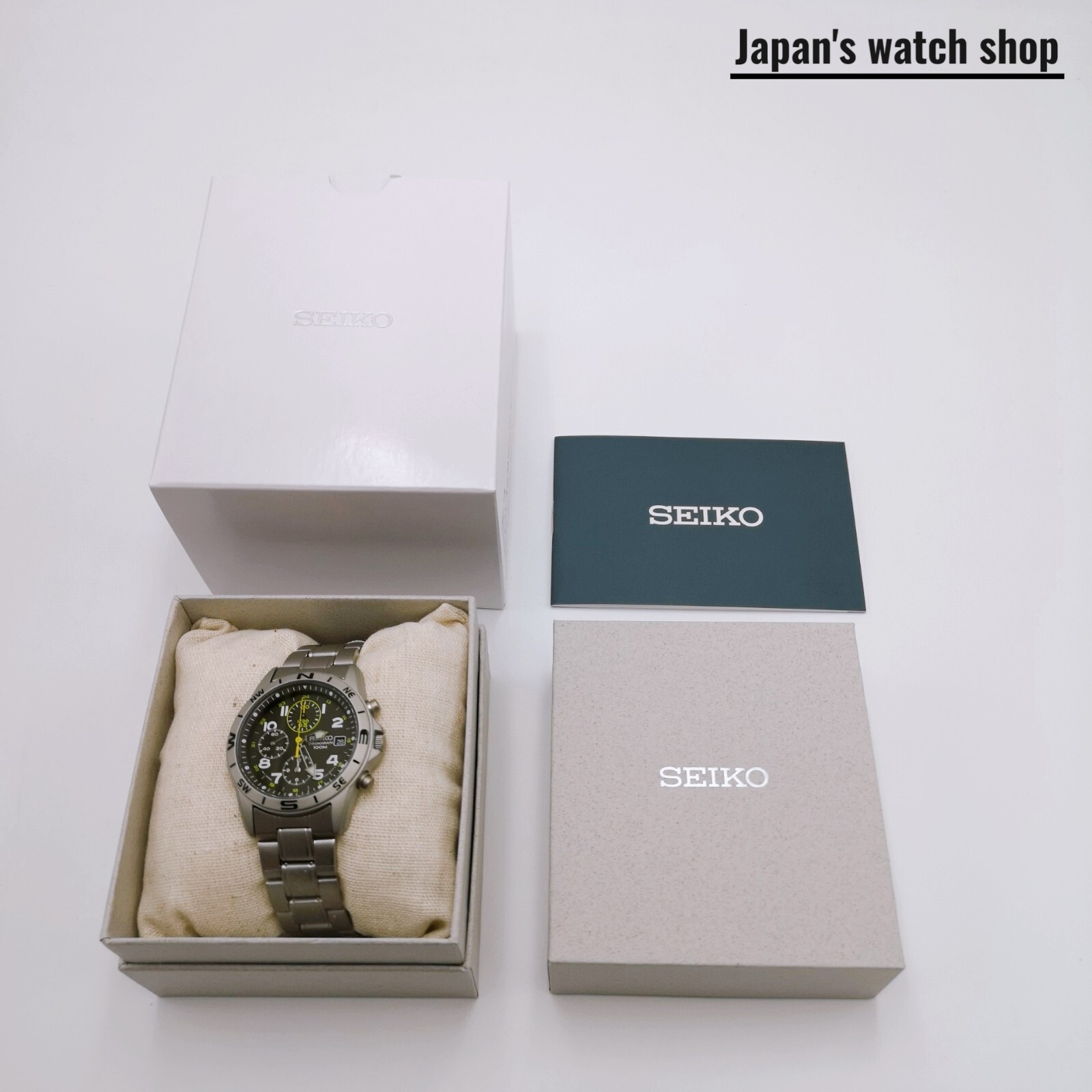 SEIKO SND377P Dark Olive Green Chronograph Men’s Watch New in Box