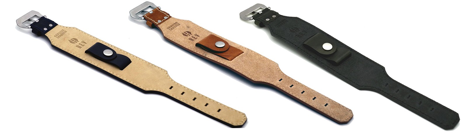 Casual Military Genuine Leather Strap Cuff Replacement Band – 18 mm to 24 mm …