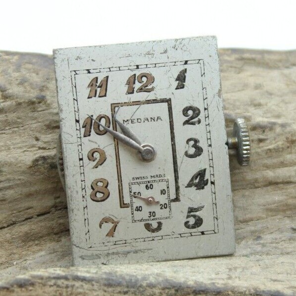 MEDANA 1j SWISS WRIST WATCH MOVEMENT 21x28mm DIAL FOR REPAIR (BP)