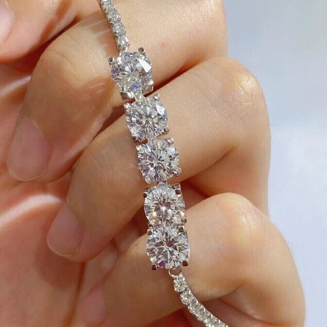 20Ct Round Cut Lab Created Diamond Tennis Bracelet 14K White Gold Plated