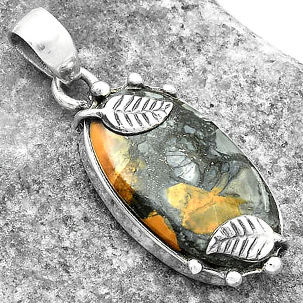 Natural Maligano Jasper – Indonesia 925 Sterling Silver Pendant Jewelry P-1226