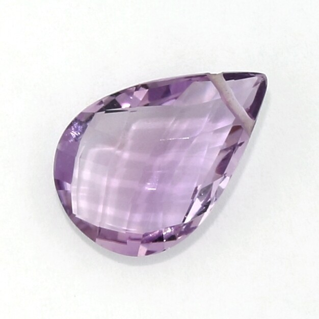 BRAZILIAN AMETHYST 15 x 10 MM PEAR CUT BRIOLETTE SIDE DRILLED ALL NATURAL F-4592