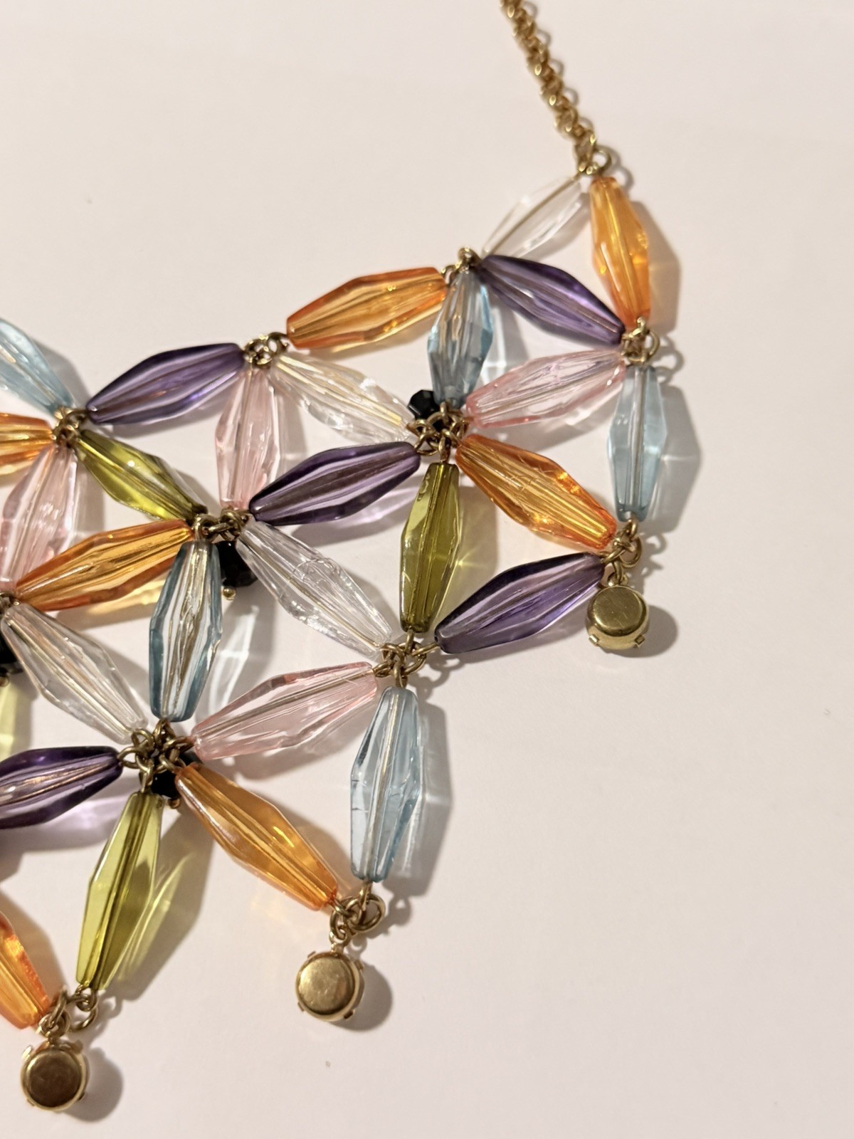 Joan Rivers Rare Geometric Lucite Rhinestone Bib Collar Statement Necklace