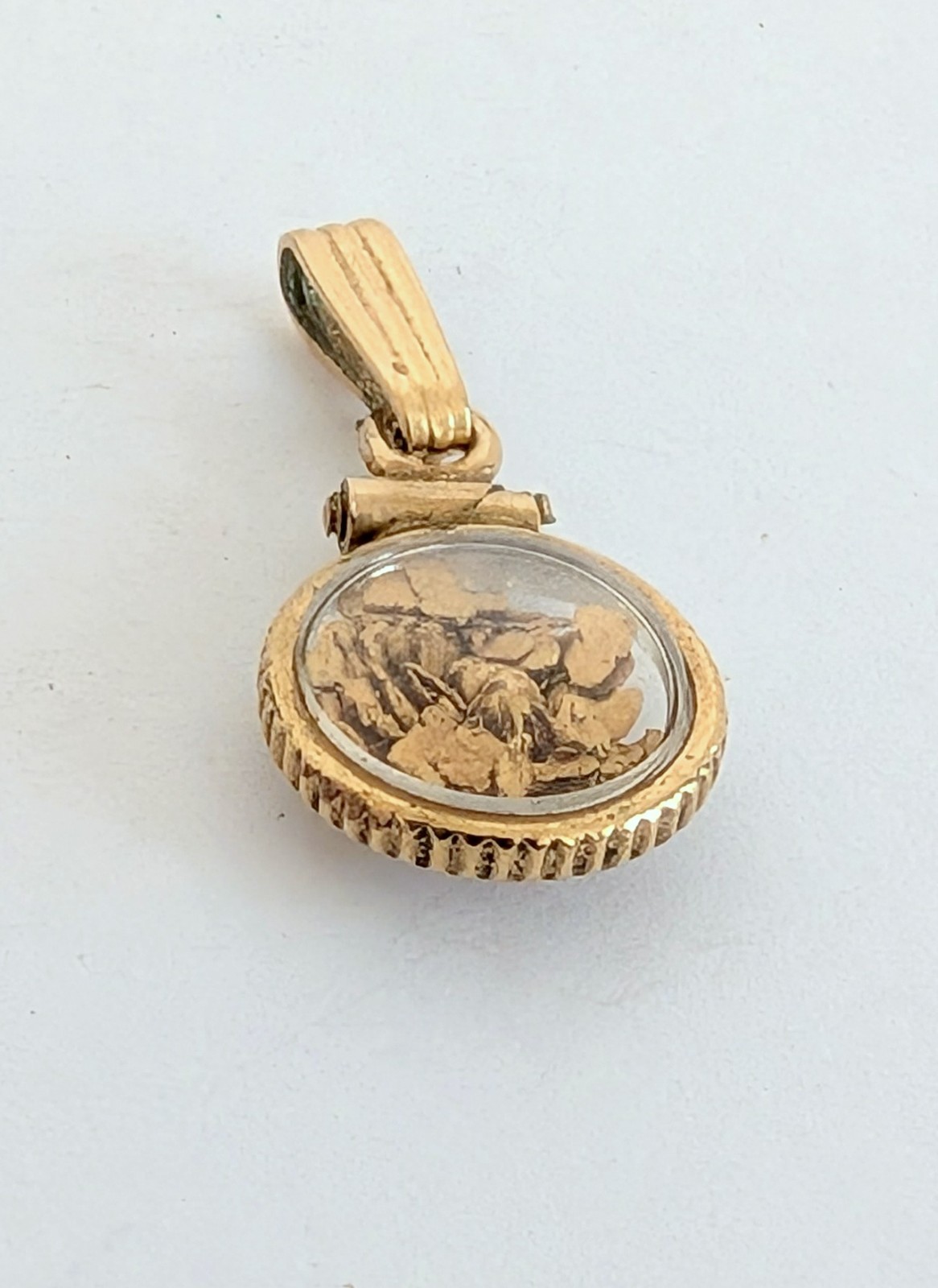 Antique Alaska 20k Natural Gold Placer Nuggets in Floating 14K GF Pendant