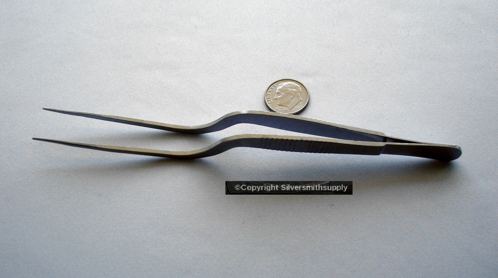 Soldering Tweezer Silversmithing Stainless forked curved tip 6.5″ tweezer T078