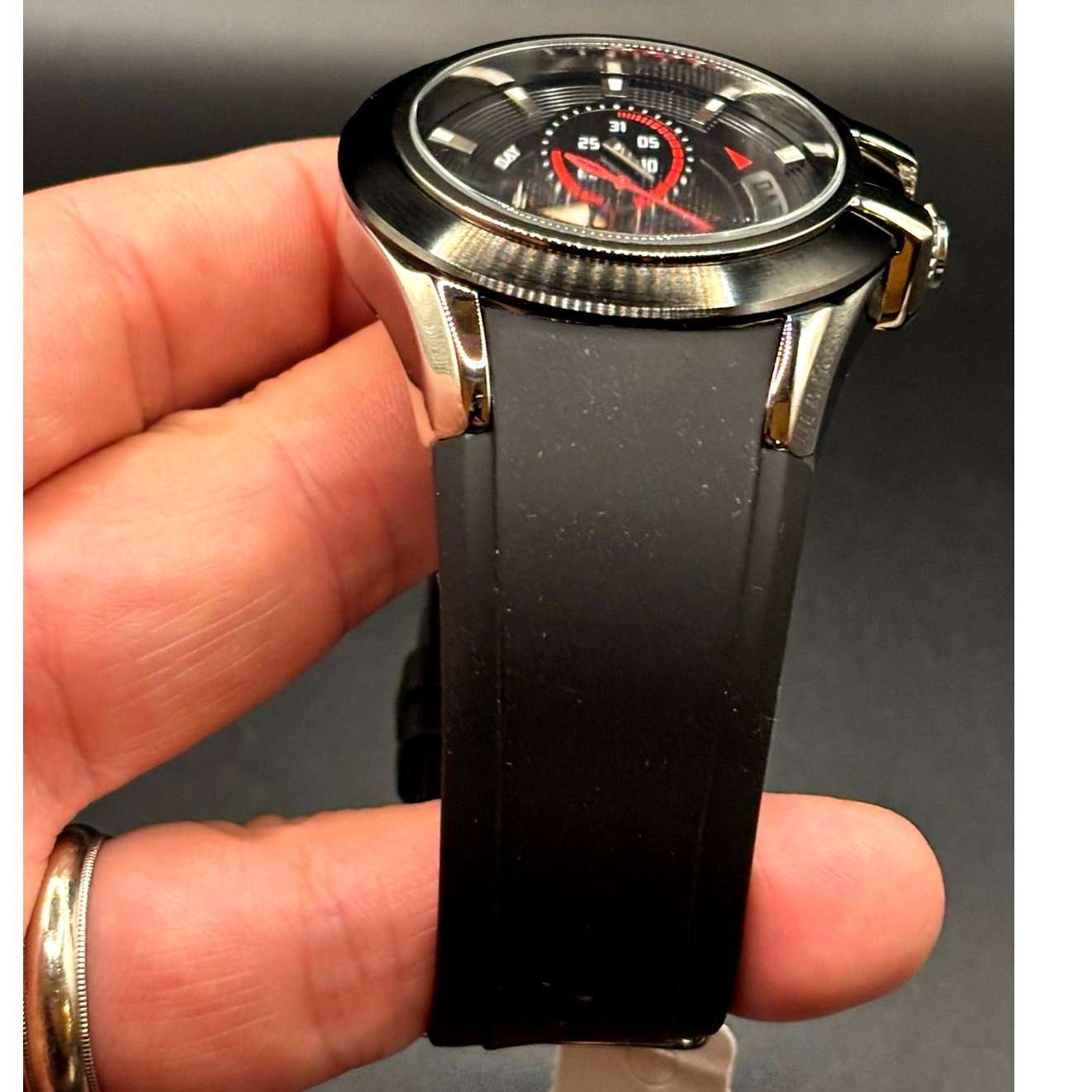 GUESS Waterpro U10575G1 Men’s 45mm Multifunction Black Silicone Watch NWT