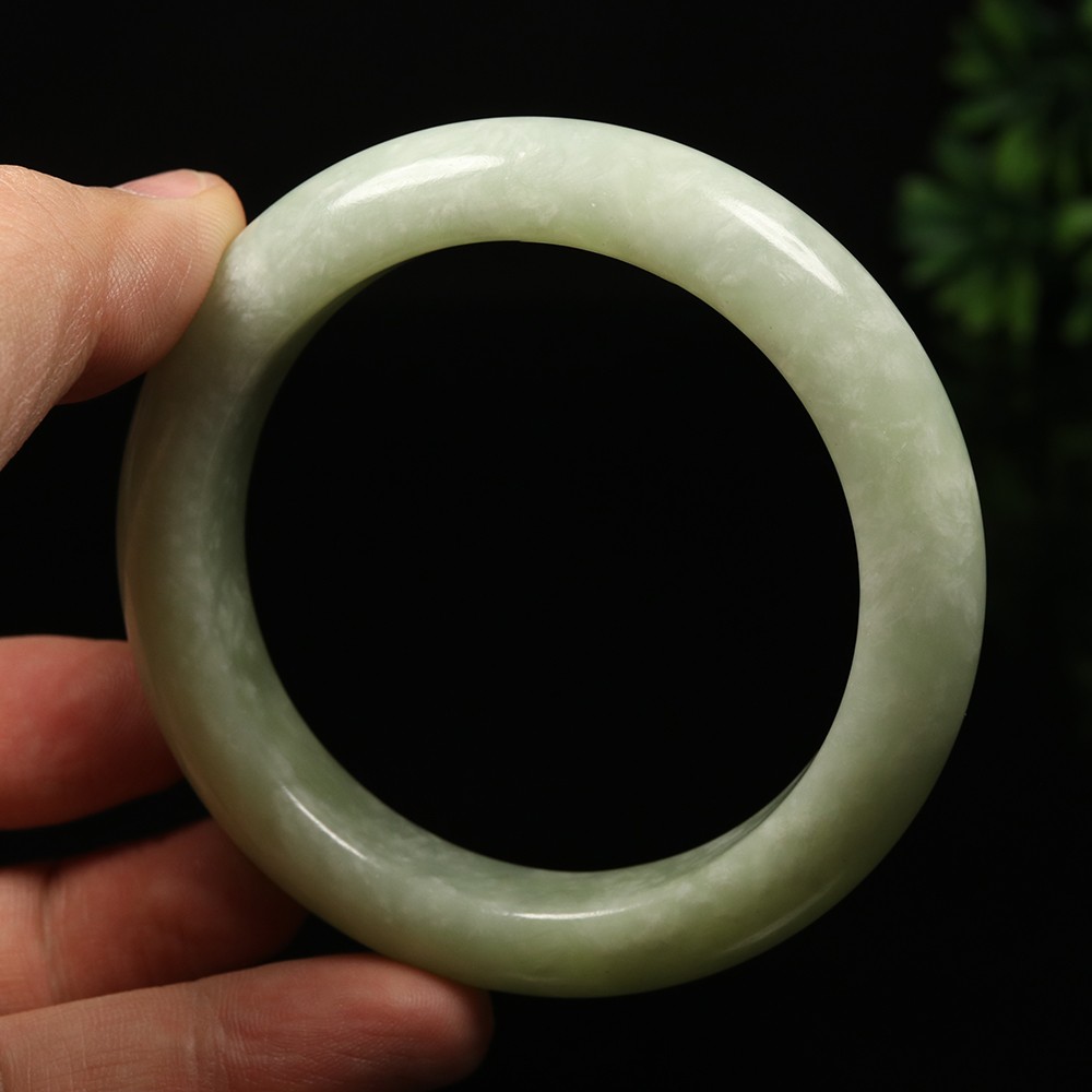 61mm Certified 100% Natural Grade A Green Xiu Jade Bracelet Bangle 12025