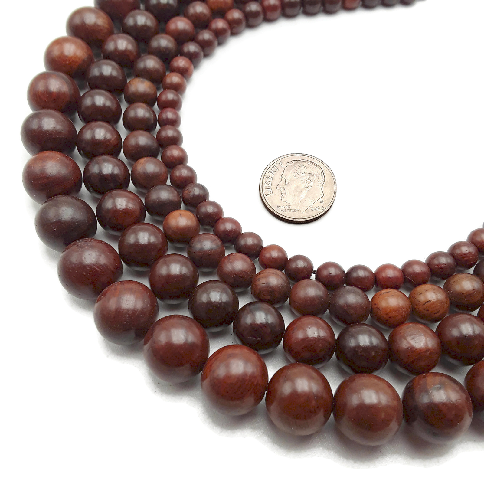 Natural Red Rosewood Sandalwood Smooth Round Beads 6mm 8mm 10mm 12mm 15.5″Strand