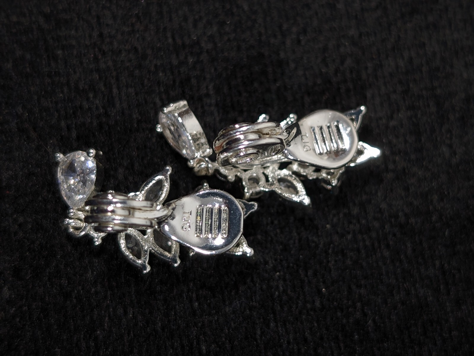 TJG The Jewelry Group for Napier Silvertone Marquise Crystal Earrings Bridal