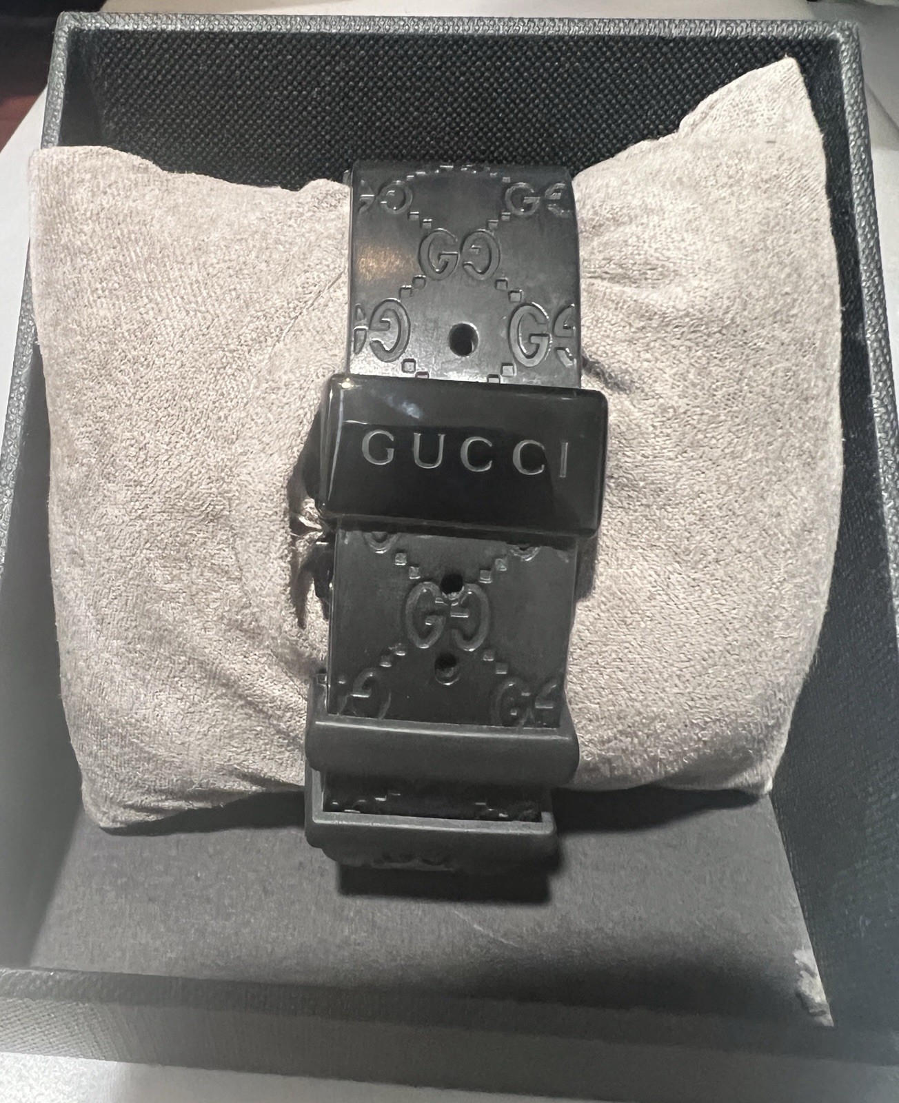 Gucci I-Black Stainless Steel Case with Black Rubber Strap Men’s