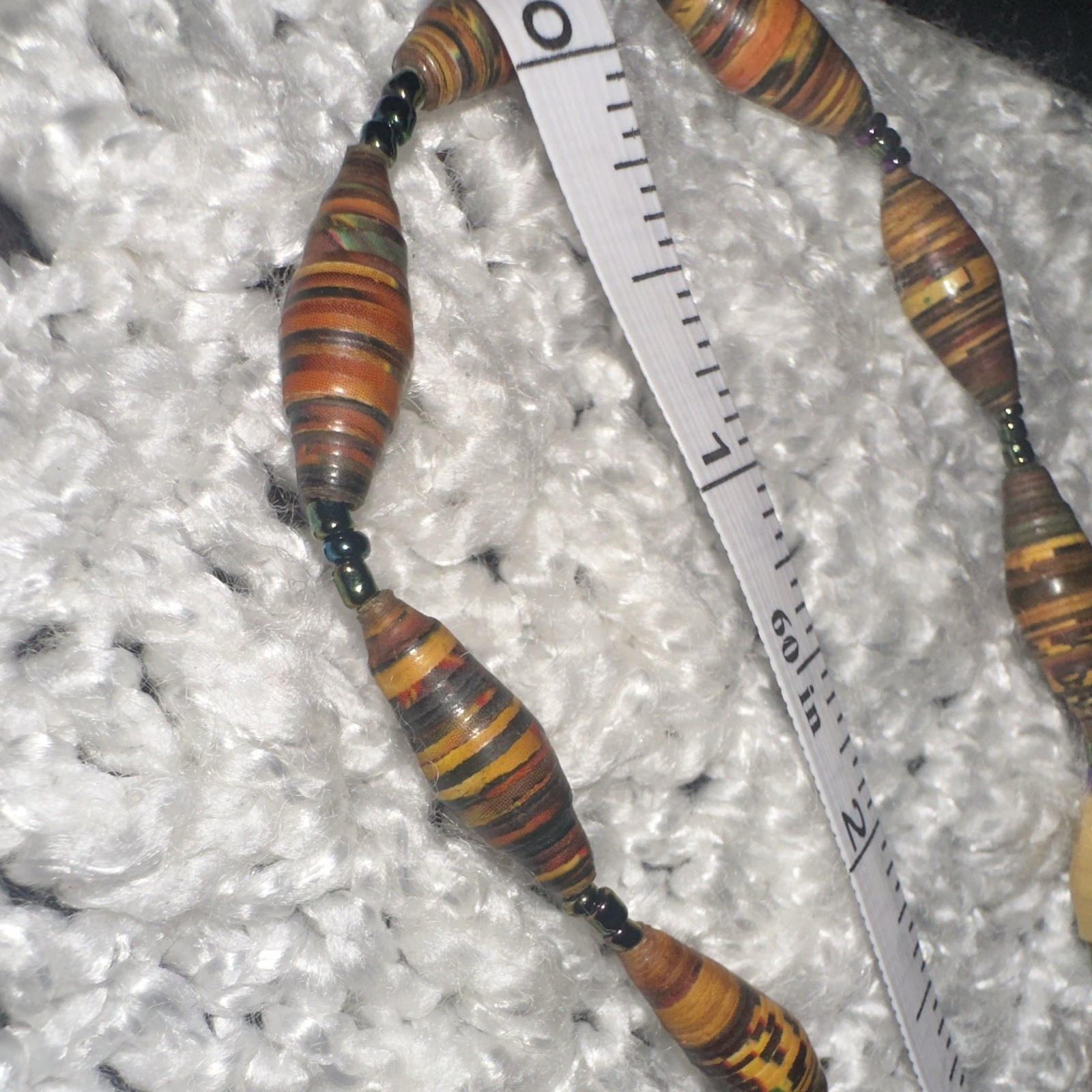 Multicolor Beaded Necklace Strand, Barrel Clasp Closure, 28 in, No Stone