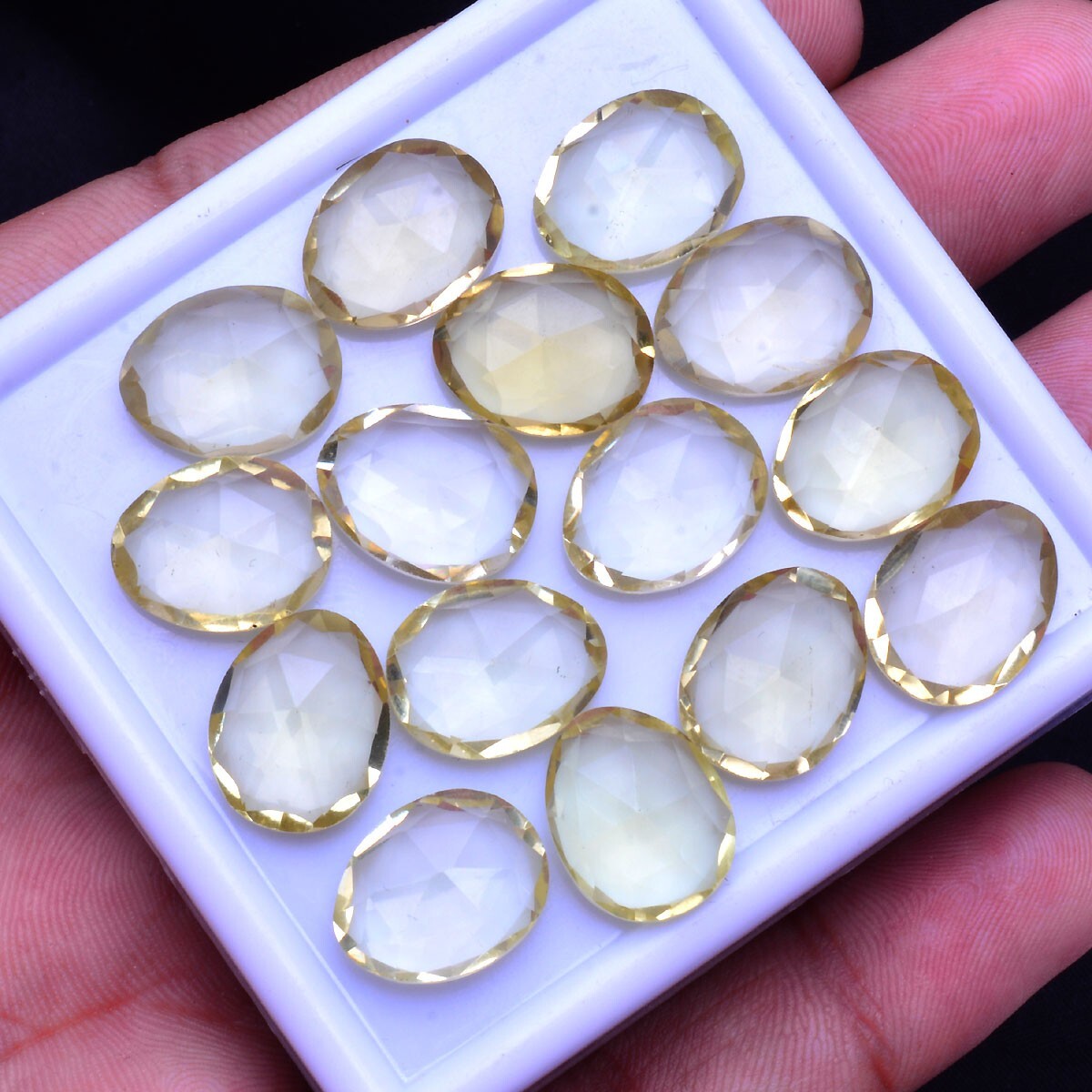 VVS 15 Pcs Natural Citrine 13.98mm-14.15mm Faceted Cut Loose Gemstones Wholesale