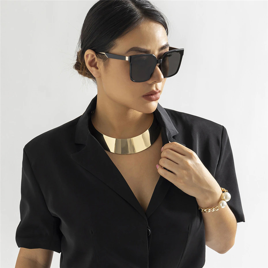 Women’s Fashion Jewelry Gold Chunky Collar Statement Necklace 373