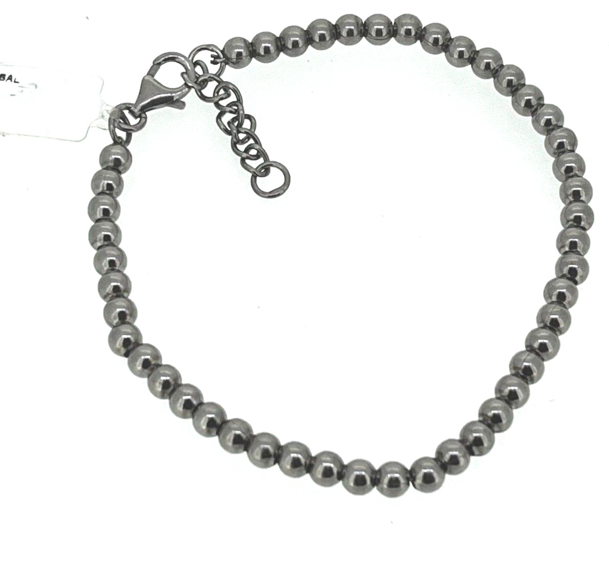 925 Solid Sterling Rhodium Plated Ball Bracelet RRP £65 B2001 Boxed