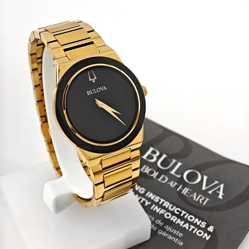 Bulova Millennia Men’s 97A183 Black Dial Gold Stainless Quartz Watch 41MM