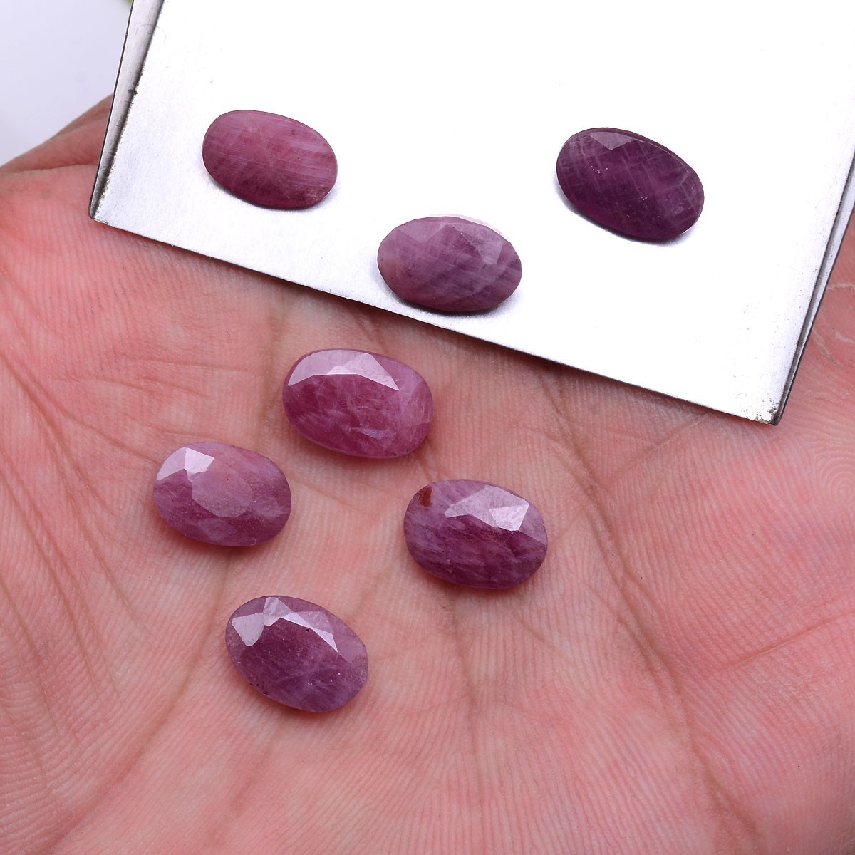 7 Pcs Natural African Ruby Oval Cut Stunning 10.71mm-11.85mm Loose Gemstones Lot