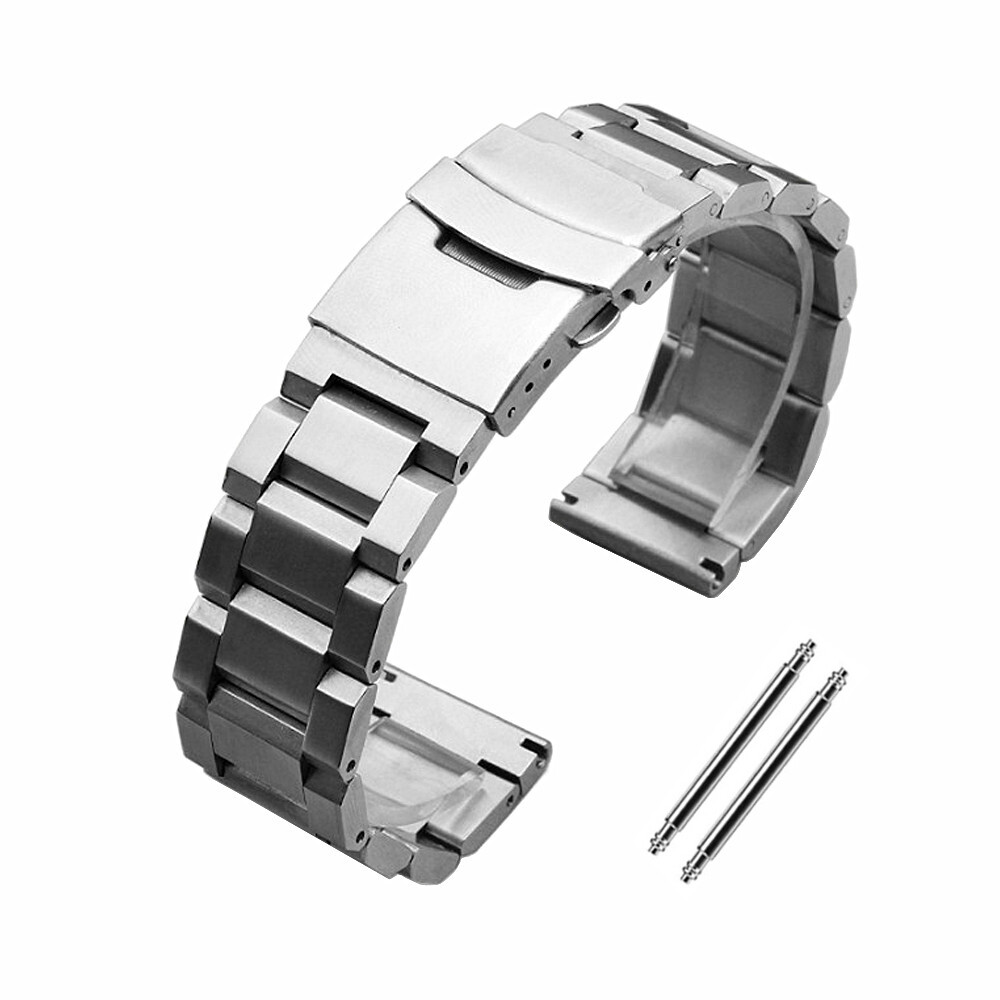 New High Quality Pure Solid Stainless Steel Watch Strap Band 18mm 20mm 22mm 24mm