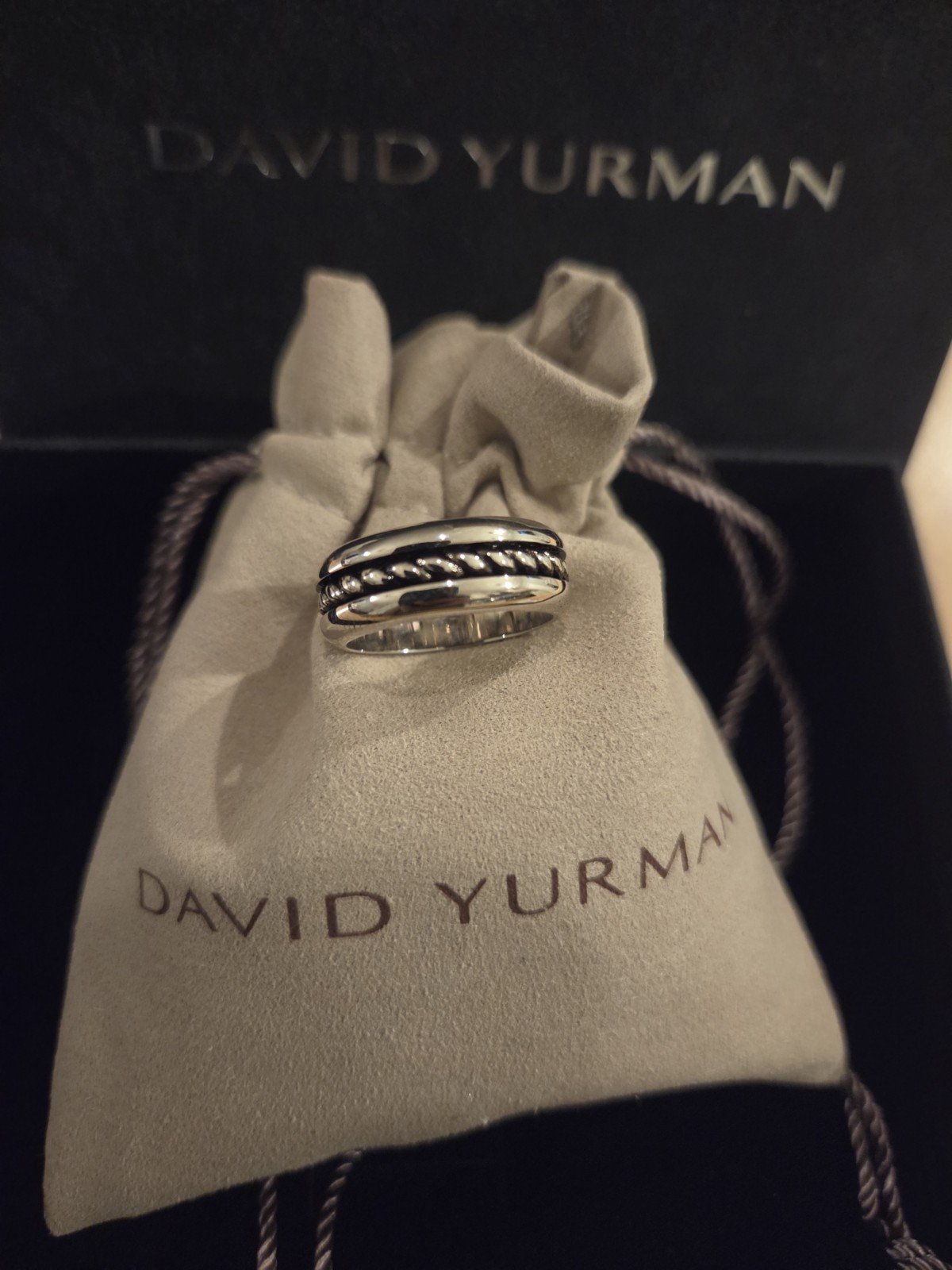 Authentic David Yurman Chevron 925 SS Unisex Ring 7