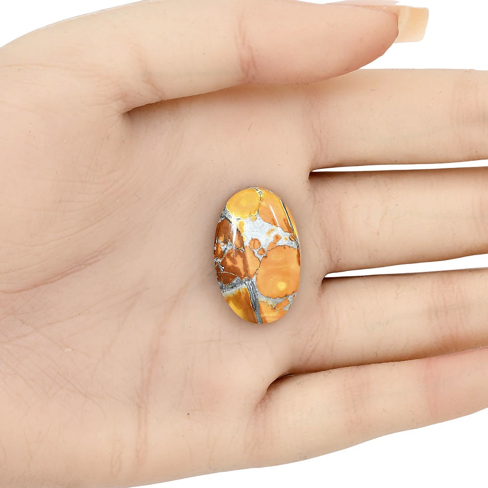 Natural Maligano Jasper 25.03×15.9×5.8 mm Oval Polished Gemstone LS03218-53