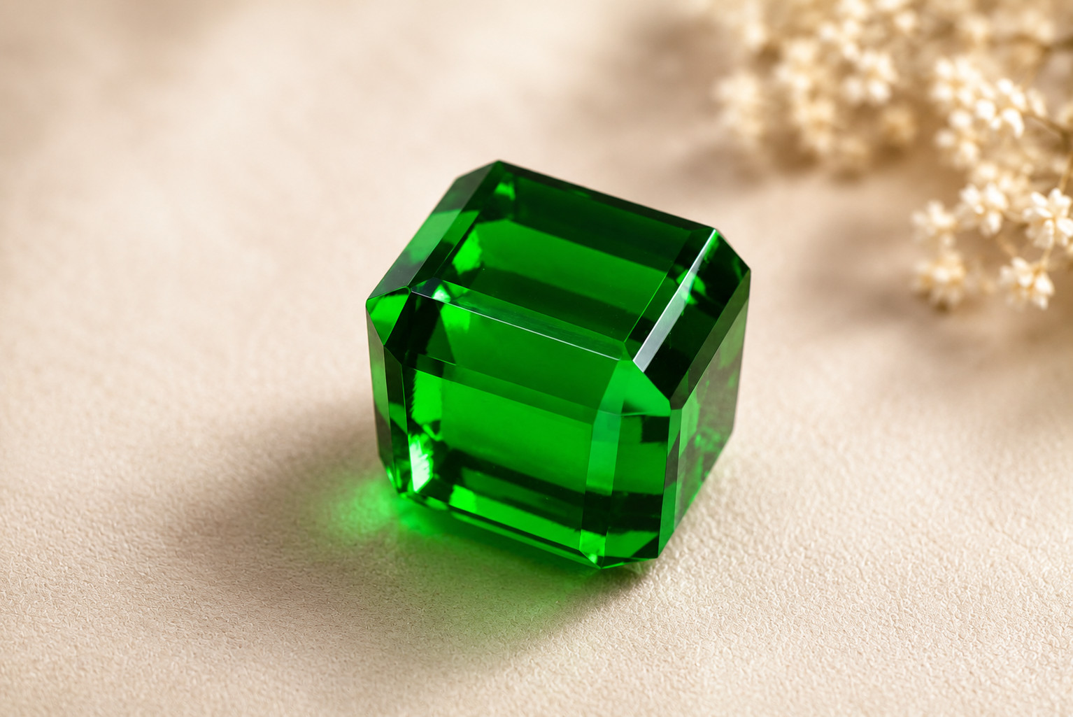 220CT Natural Green Garnet Cube Kenya Geometric Gemstone Certified 29x24x29mm
