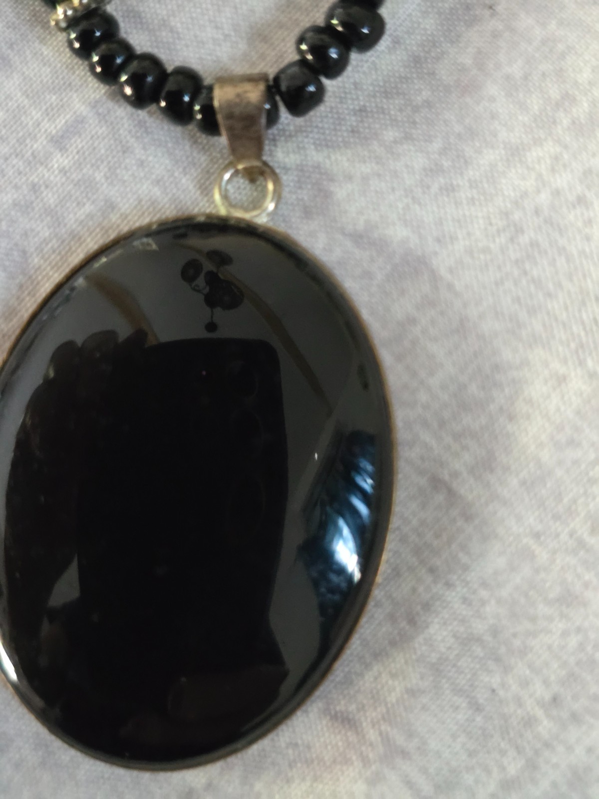 Black onyx and agate necklace