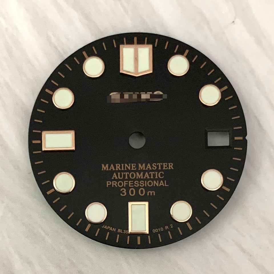 28.5mm Watch Dial Green Luminous Date Fit NH35 NH36 NH38 Movement