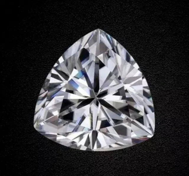 3.05 Ct Loose Moissanite Trillion Cut 10.00 MM D Color, IF Clarity Certified