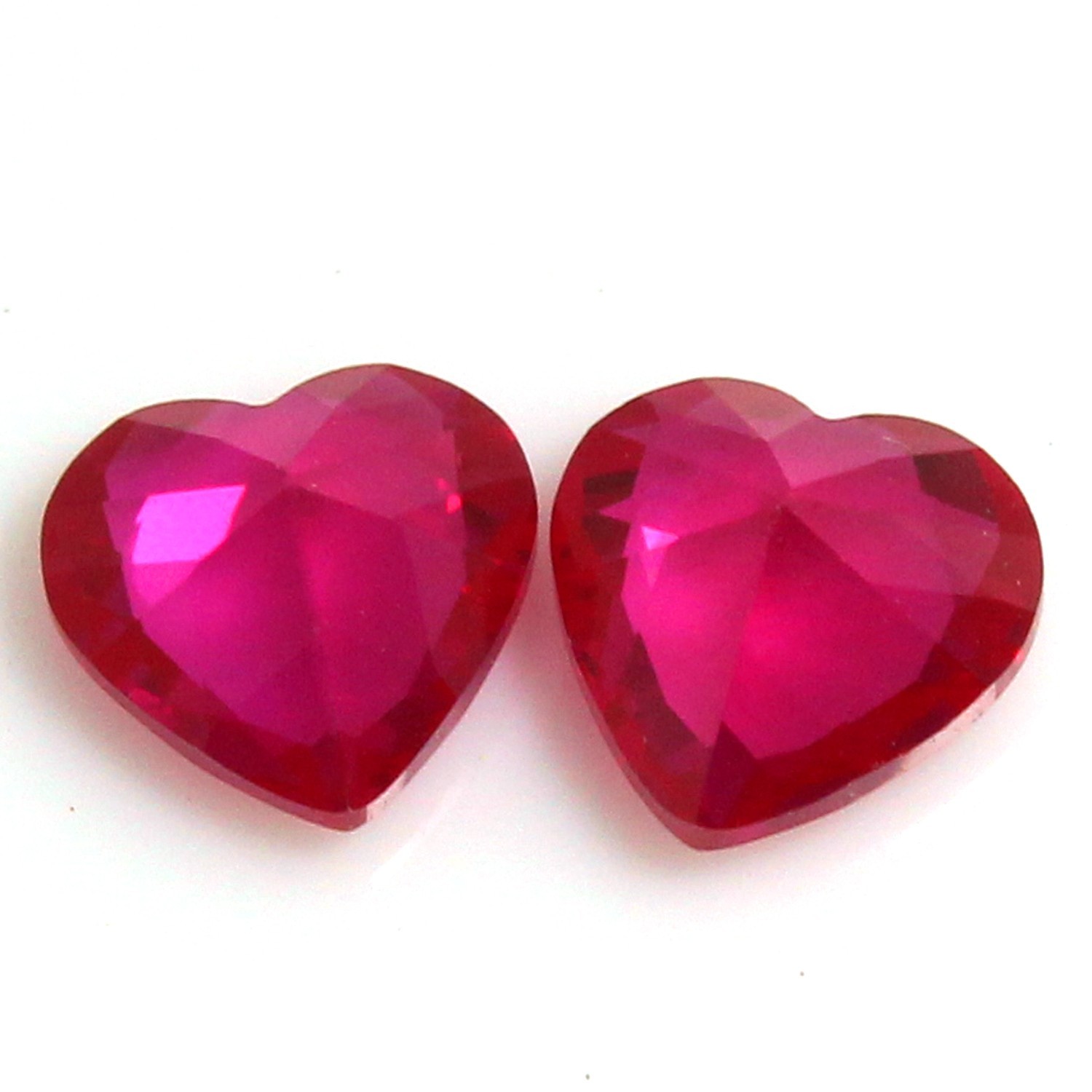 Natural Certified Mogok Pigeon Blood Red Ruby 11.00 MM Heart Pair Flawless Gems