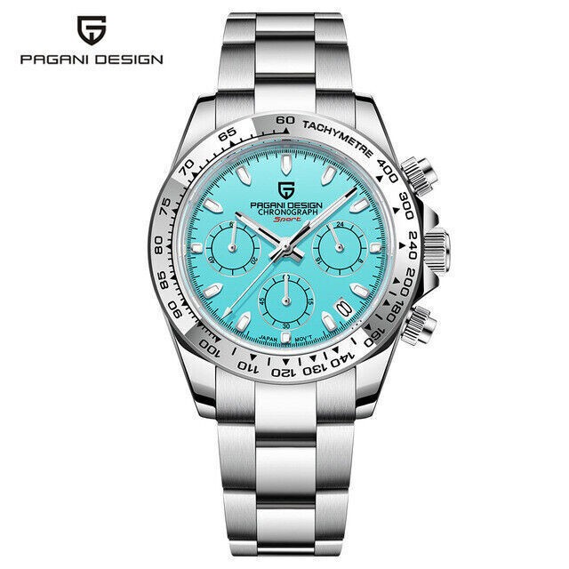 PAGANI DESIGN PD-1727 Stainless Steel Watch Quartz Chronograph 100m Waterproof